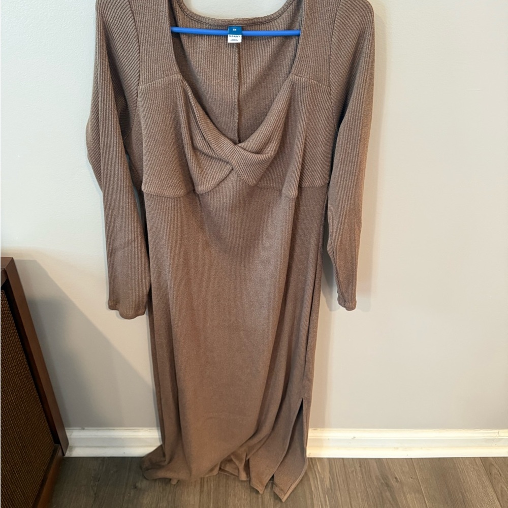 Old Navy Brown Cowl Neck Dolman Sleeve Gown